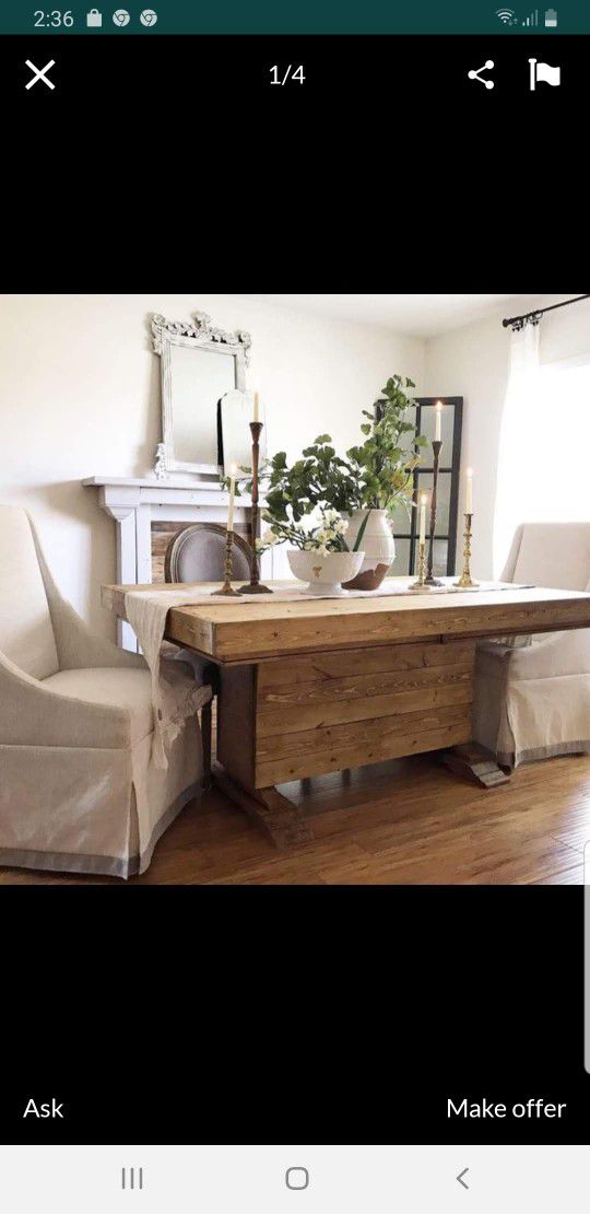 Custom Order Solid Wood Dining Table 
