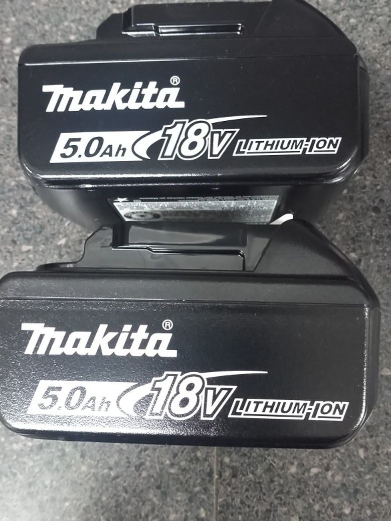 Brand New Makita 5ah 18 Volt Batteries $100 Firm