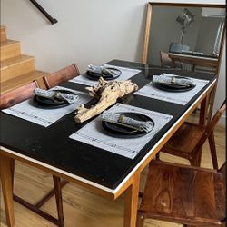 West Elm Table w/ Polished Mable Top