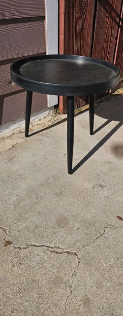 Black Round Side Table