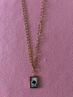 Letter A clip playing card necklace