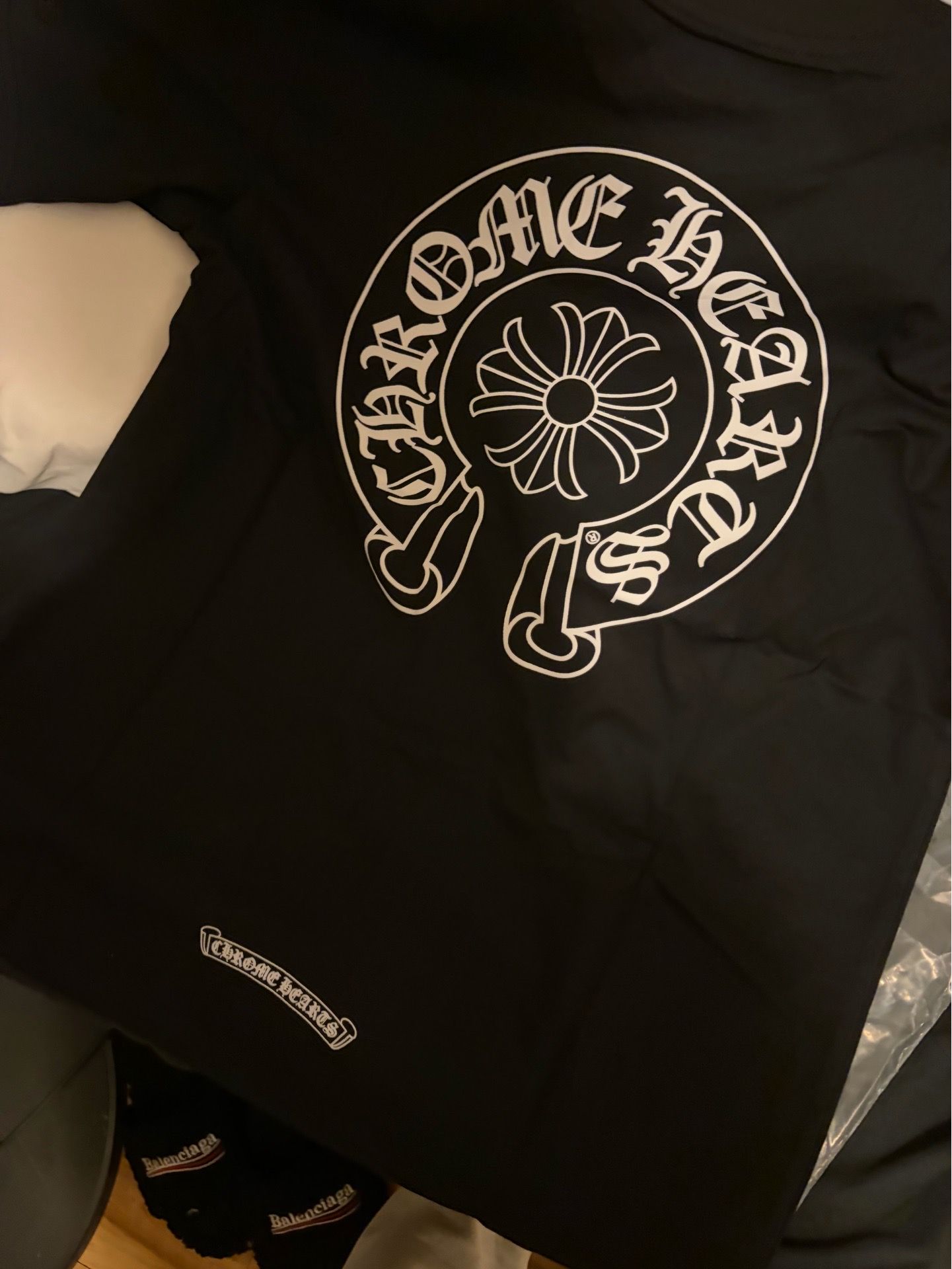 Black and White Chrome Hearts Tee Shirt