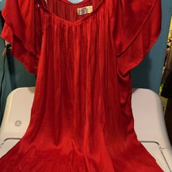 Red Peasant Shirt Size2X