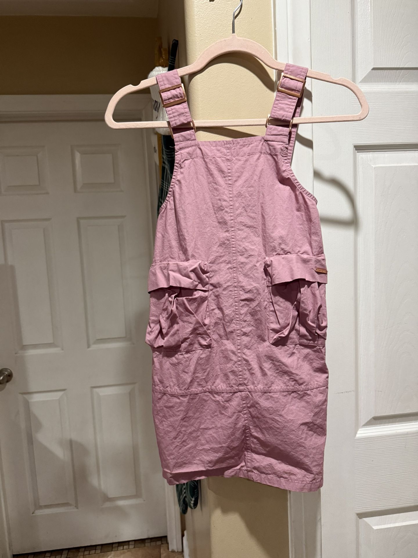 Girl Pink Dress Overall