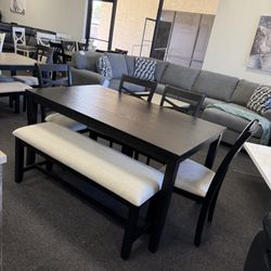Beautiful Dining Set With 4 Chairs And Bench 