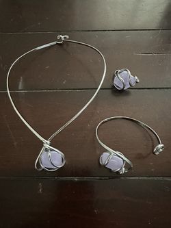 Beautiful Handmade Hypoallergenic Jewelry Set, Necklace Bracelet Ring Adjustable