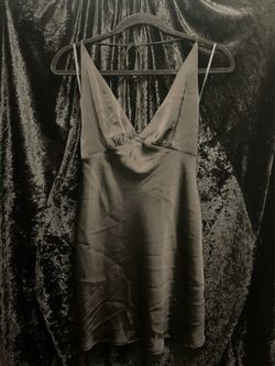 Black Satin Halter Dress