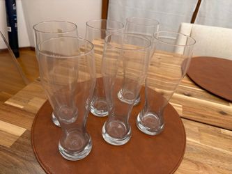 Set of 6 Mikasa Crystal Beer Glasses / Pilsner Glasses