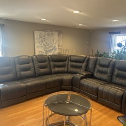 Gray Leather Sectional $2200 OBO 