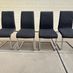 Set A Four Dining Chairs With Chrome Legs