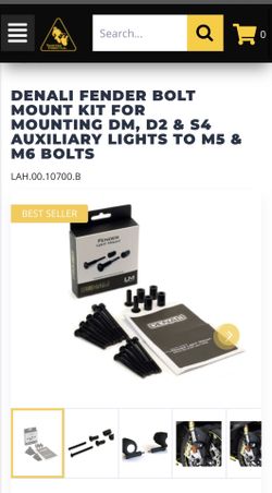 DENALI FENDER BOLT MOUNT KIT FOR MOUNTING DM, D2 & S4 AUXILIARY LIGHTS TO M5 & M6 BOLTS