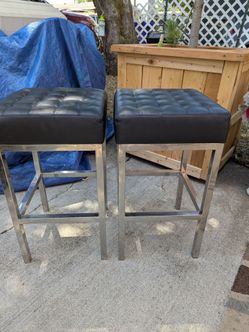 Chrome and black bar stools