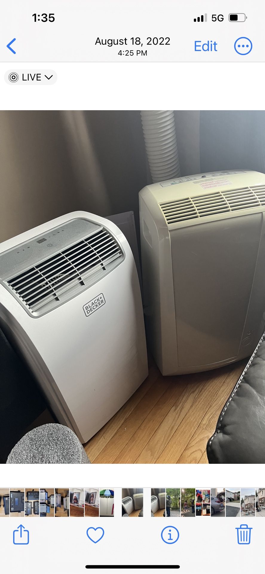 PICK UP ASAP…..2 Portable AC’s (air Conditioners) Delonghi And Black And Decker One Remote Is Missing Back Price Is For Both But Negotiable
