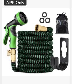 100FT Expandable Water Hose – Flexible Lightweight No-Kink Garden Hose for Outdoor Watering, Car Wash, Lawn & Yard with Leakproof Brass Fittings, Dura