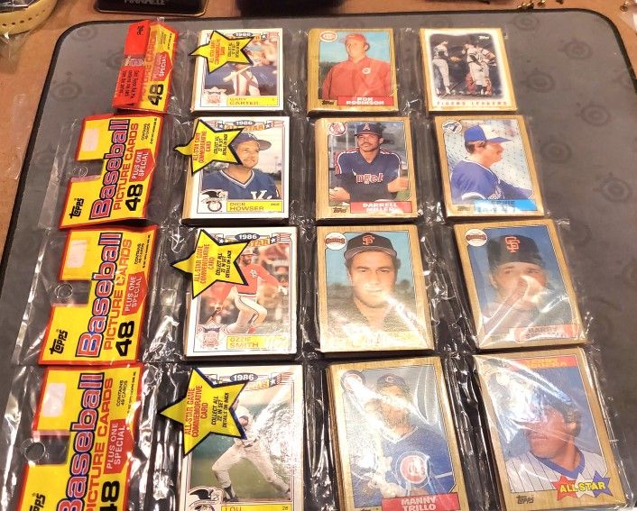 Lot Of 4 UNOPENED 1987 Topps Baseball Rack Pack 48 Cards Total All For $20