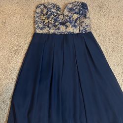 Strapless prom dress by Windsor.