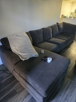 Gray Custom Made Sectional Couch