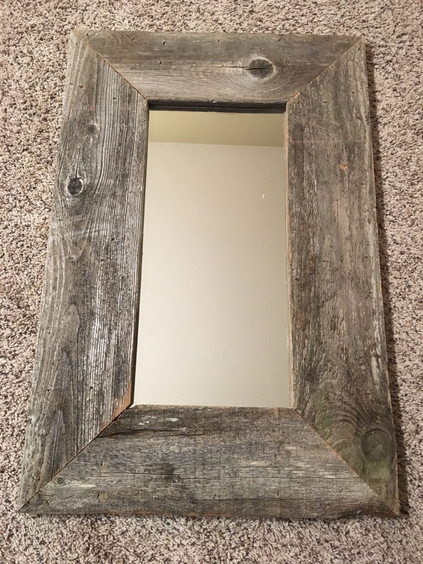 Mirror with recycled cedar fence boards