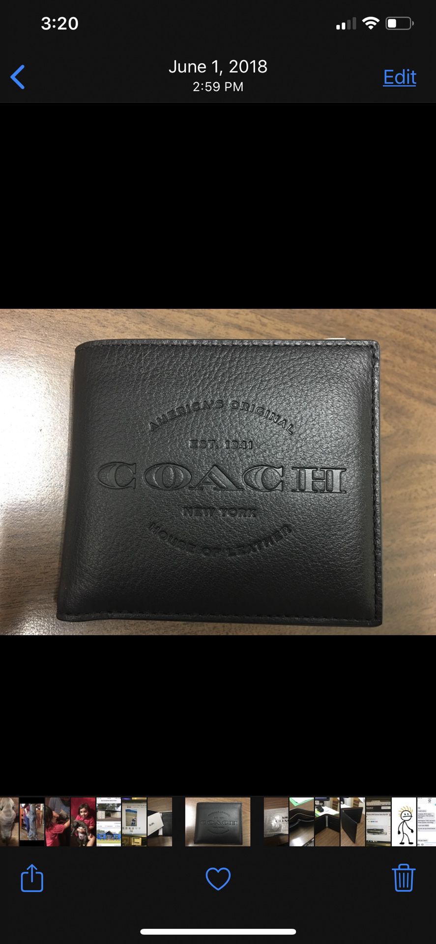 Coach leather mens wallet