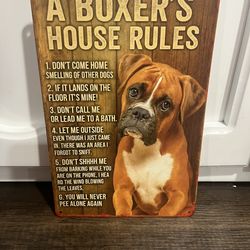 Boxer Dog Metal Sign