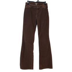 J. Jill Women's Brown Corduroy Straight-Leg Pants Size 4 Neutral Minimalist
