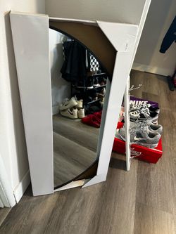 Half circle wall mirror
