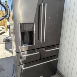 KitchenAid 25.8 cu. ft. 5-Door French Door Refrigerator in black stainless steel