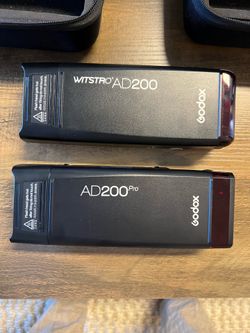 TWO Godox AD200Pro TTL Pocket Flash with H200 Speedlight Flash Head