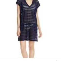 Calvin Klein navy blue mesh swimsuit cover up