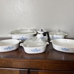 Vintage CorningWare Blue Cornflower Lot – Casserole Dishes, Dutch Oven, Teapot