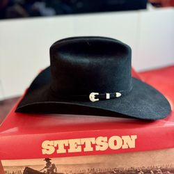 Stetson 7x Beaver Black Cowboy Hat Sz 7 1/8