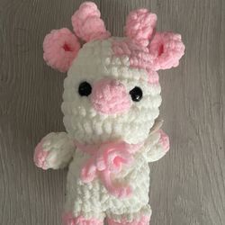Crocheted Strawberry Cow Plushie Toy