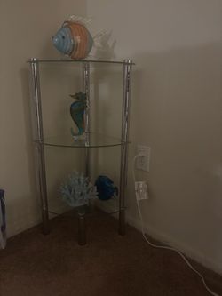 3-Tier Glass and Chrome Corner Shelf