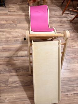 Wooden climbing set