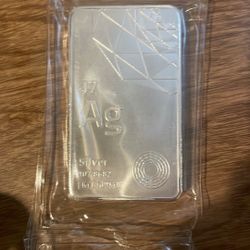 One 10 Oz 999 Fine Silver Elemental Barr
