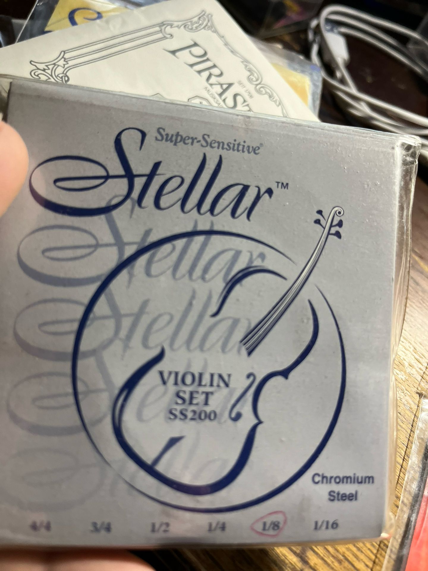 Super Sensitive Stellar 1/8 Violin String Set New