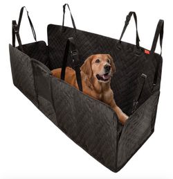 (707070-0) 2-in-1 Dog Car Seat Cover & Dog Car Pet Bed Mat for Back Seat, Waterproof Pet Hammock with Soft Plush Cushion, Nonslip Backseat Protector f