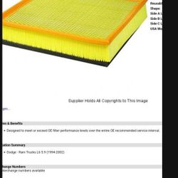Air Filter Dodge Ram Diesel 