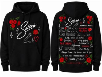 Selena Graphic Pullover Hoodie Black