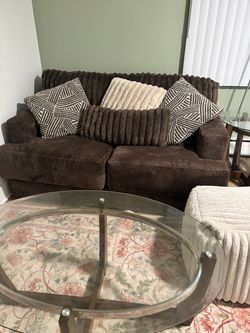 Brown comfy sofa set