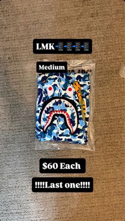 BAPE Shark Face Blue Camo Hoodie Medium