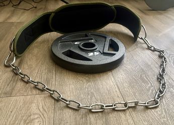 Seektop Weightlifting Dip Belt with a 25 lbs CAP  Weight Plate