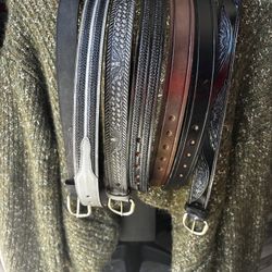 (SIZE 34) Full Grain, Cow Hide Leather Belts / Western Belts 70s/80s