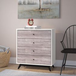 Mid Century Modern Style 4 Drawer Chest (New)