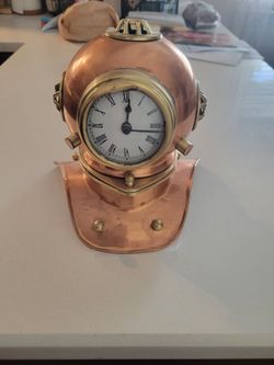 Copper divers helmet  clock