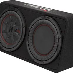 Kicker 48TCWRT102 Truck-style sealed enclosure with single 10" CompRT® 2-ohm subwoofer and passive radiator 