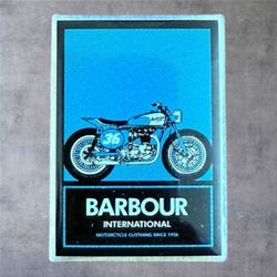 Barbour International Motorcycle Pin Badge Blue Race Bike 36 Enamel Lapel Tie Tac 