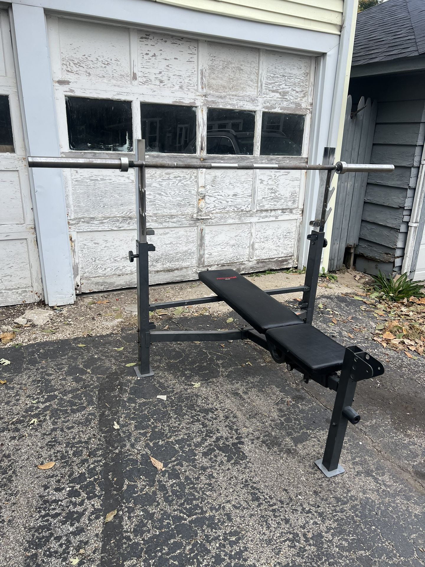 Olympic Weight Bench With Olympic Barbell