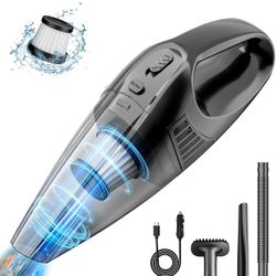 Handheld Car Vacuum Cleaner with 8000PA Powerful Suction, Portable Car Vacuum Cleaner with 2 Filters, Mini Brush, Lightweight, 0.34L Capacity, Essenti