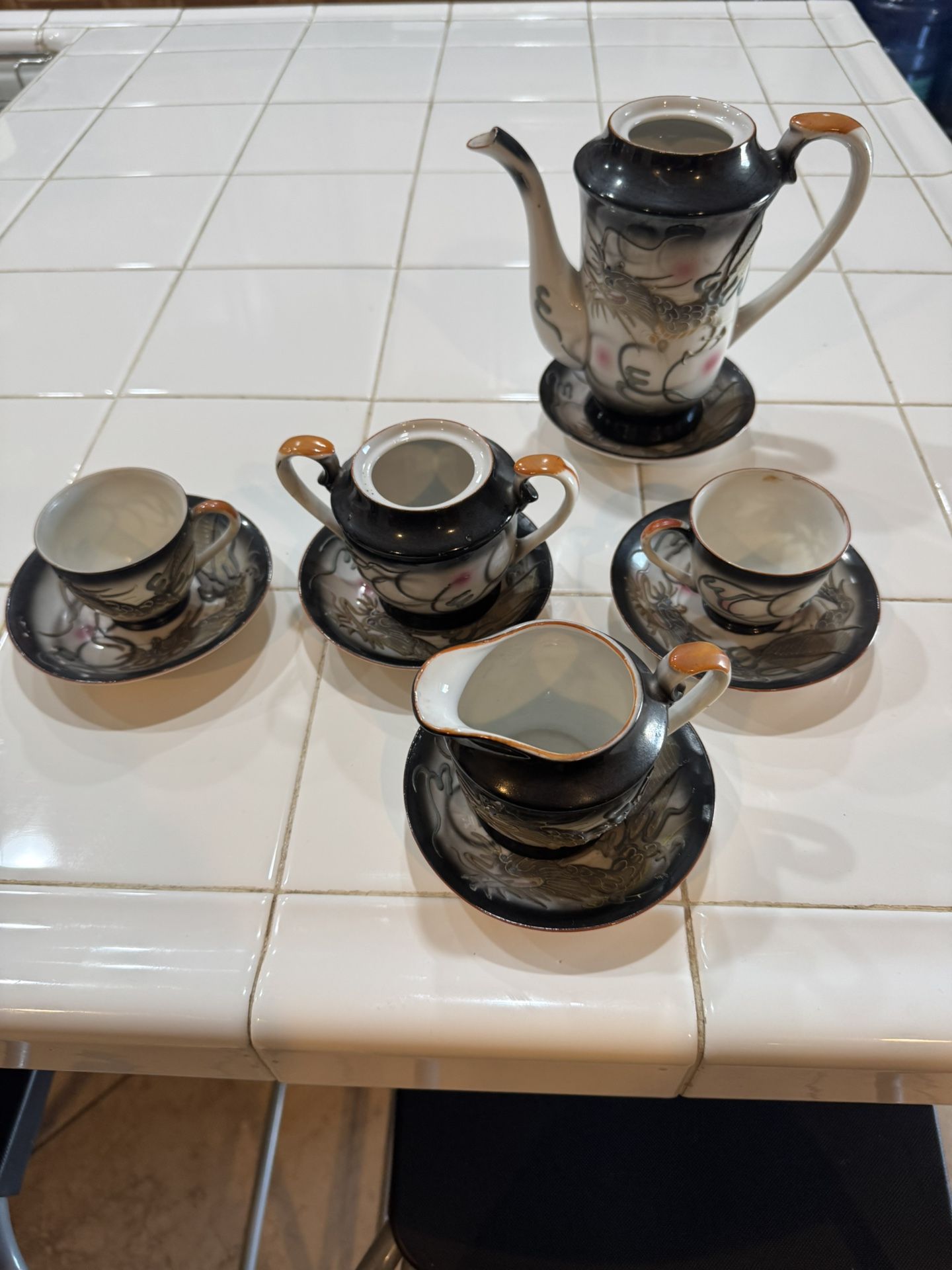 Vintage Japanese “Dragon Moriage” Tea Set